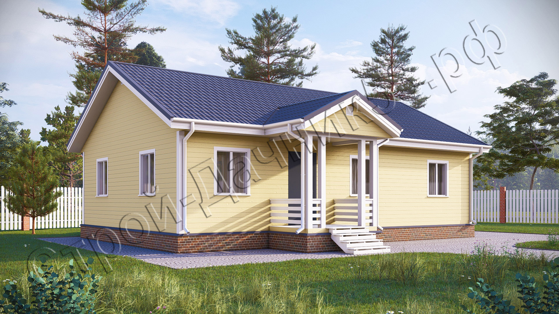 Проект каркасно-щитового дома Д–26